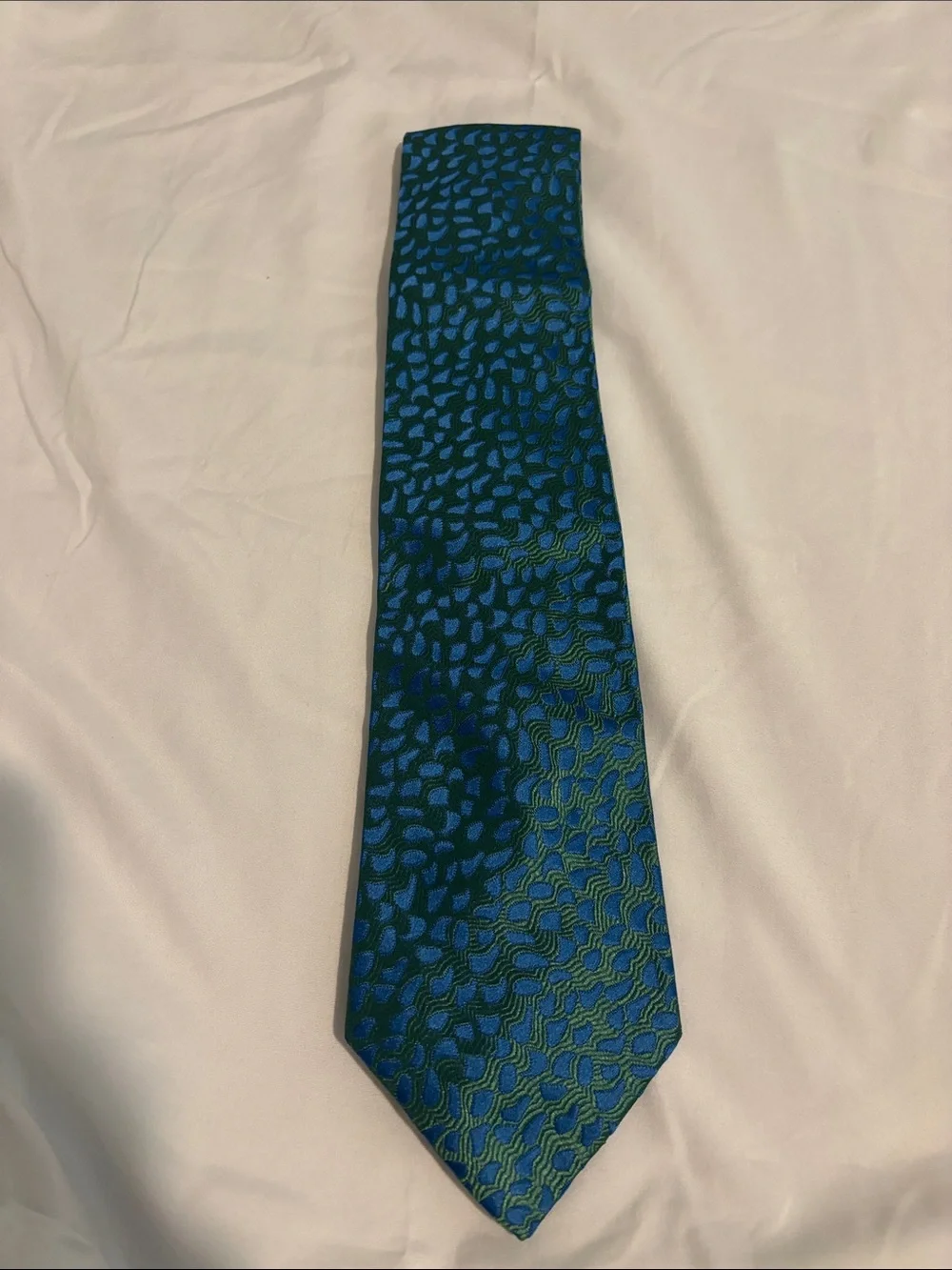 Charvet Classic Men's Blue Green Patterned Tie